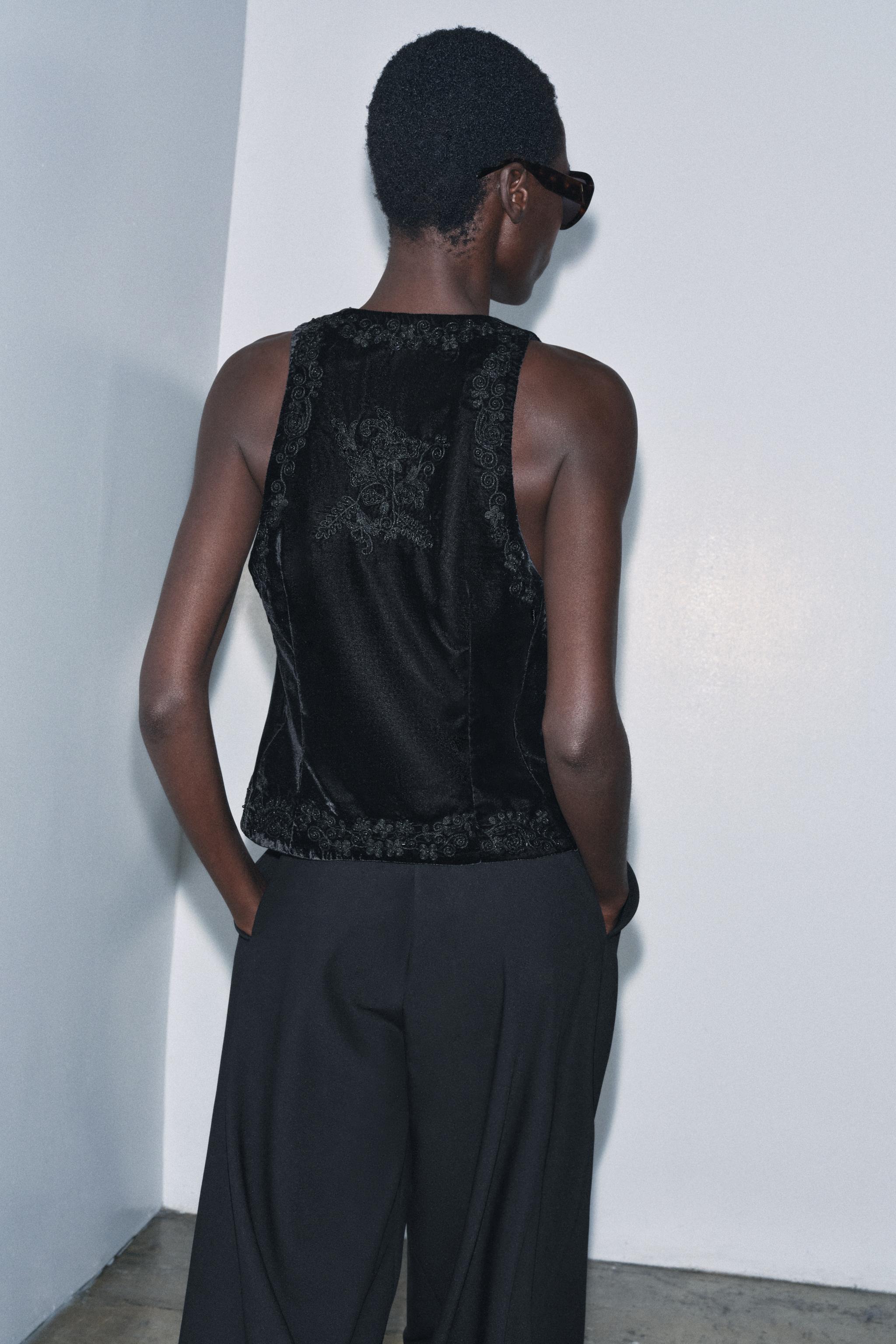 ZW COLLECTION LIMITED EDITION EMBROIDERED VELVET VEST